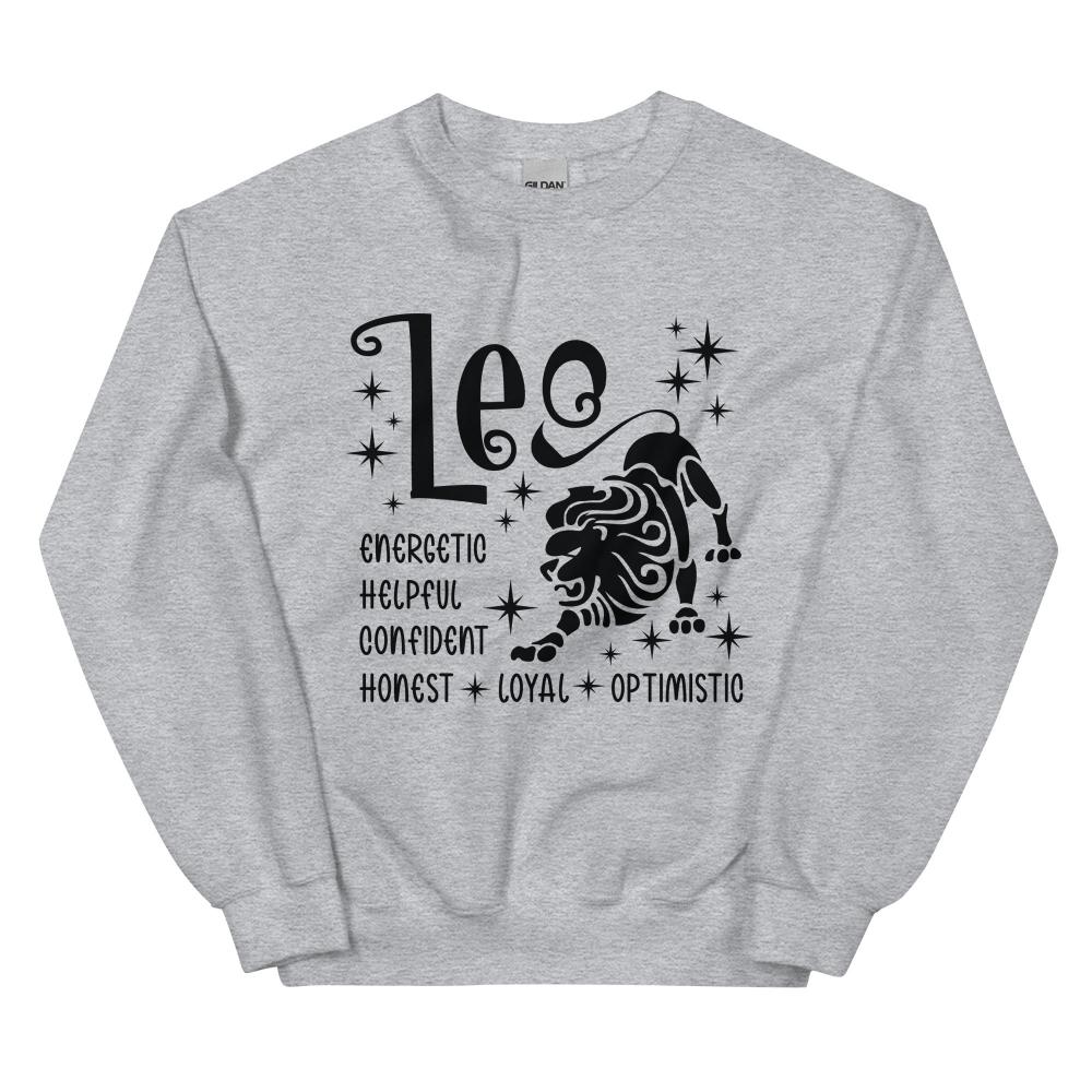 Leo Zodiac Positive Traits Sweatshirt - Sport Grey Color - https://ascensionemporium.net